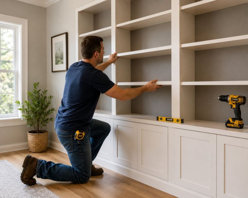 Built In Bookcase Installation in Winston Salem, NC