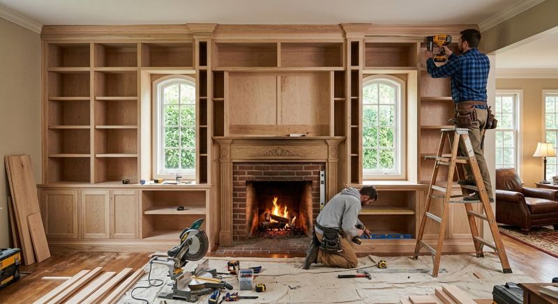 Custom Bookcase Installation in Woodbridge, VA